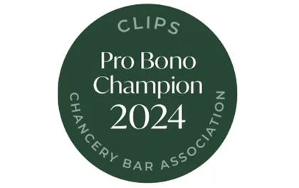 Littleton congratulates David Lascelles on his award as Pro Bono Champion