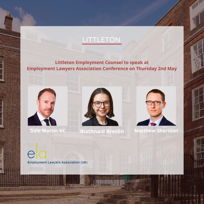 Littleton Employment Counsel to speak at Employment Lawyers Association Conference on Thursday 2nd May